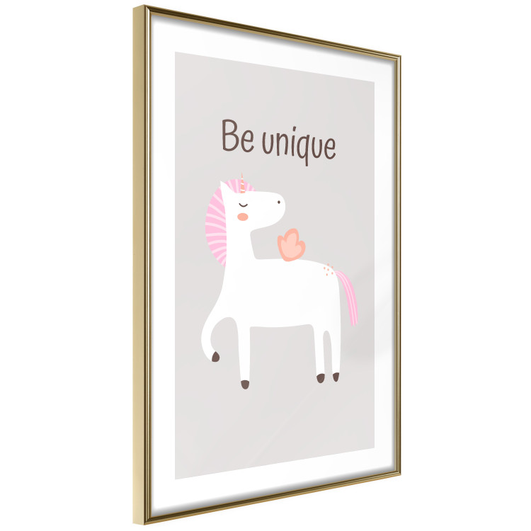 Poster Be Unique - Cheerful Unicorn and a Motivating Slogan for Kids 146616 additionalImage 4
