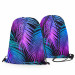 Backpack Neon palm trees - floral motif in shades of turquoise and purple 147516 additionalThumb 3