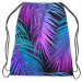 Backpack Neon palm trees - floral motif in shades of turquoise and purple 147516 additionalThumb 2