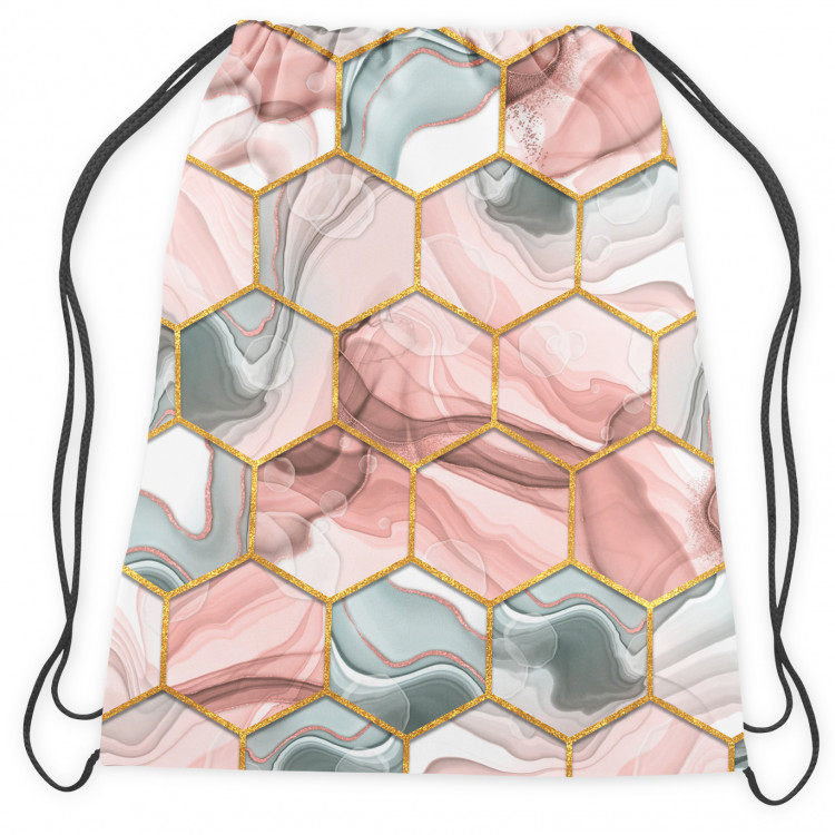 Backpack Plant hexagons - motif in shades of gold, green and red 147616 additionalImage 3