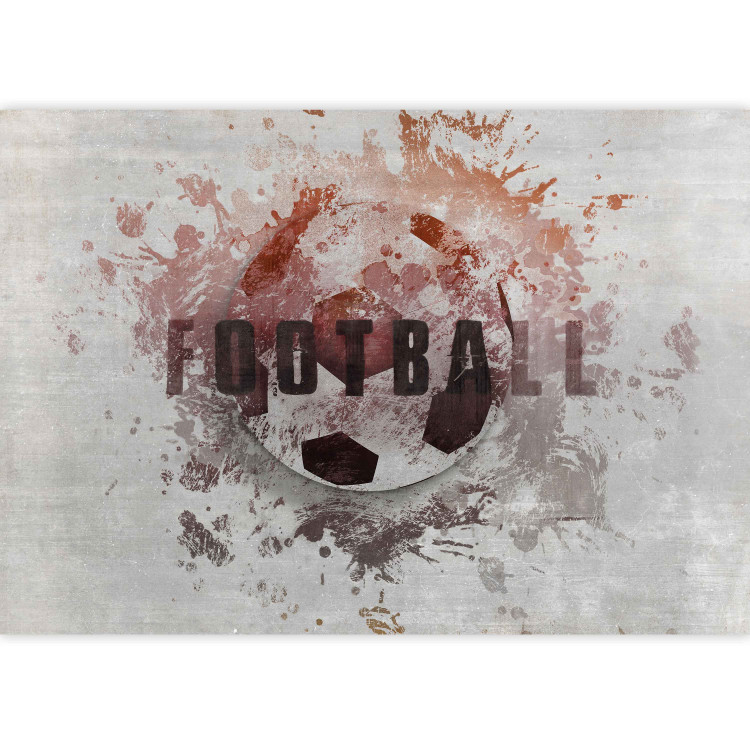 Wall Mural Hobby is football - red motif with ball and text in English 143326 additionalImage 3