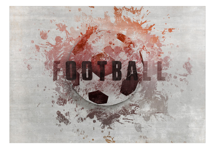 Wall Mural Hobby is football - red motif with ball and text in English 143326 additionalImage 1