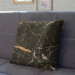 Decorative Microfiber Pillow Liquid marble - a graphite pattern imitating stone with golden streaks cushions 146826 additionalThumb 3