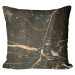 Decorative Microfiber Pillow Liquid marble - a graphite pattern imitating stone with golden streaks cushions 146826