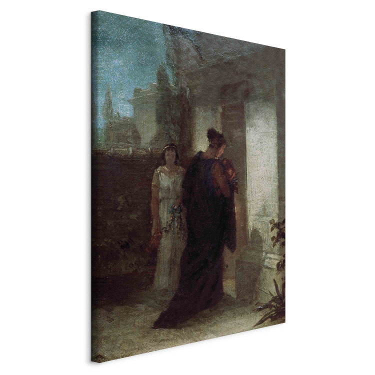 Canvas Frau im Trauergewand, auf ein Mausoleum zuschreitend 157926 additionalImage 2