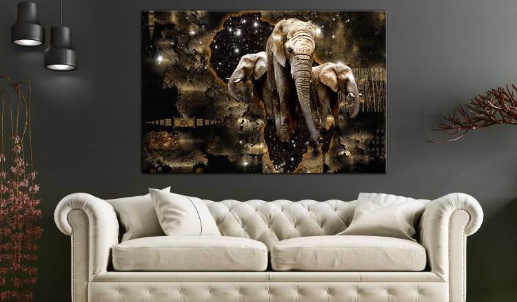 Large Canvas Brown Elephants [Large Format] 125436 additionalImage 5