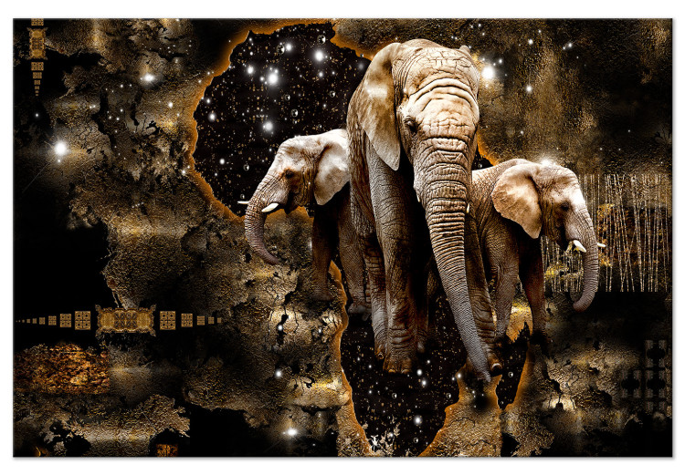 Large Canvas Brown Elephants [Large Format] 125436