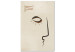 Canvas Face profile - abstract, black sketch on beige background 134336