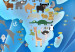 Canvas A world full of animals - Blue continents with animal images 135136 additionalThumb 5