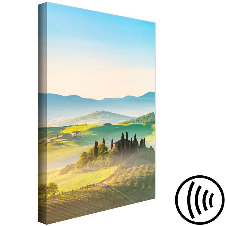 Canvas Tuscany Landscape - Photo of Green Fields at Sunrise 149836 additionalImage 6