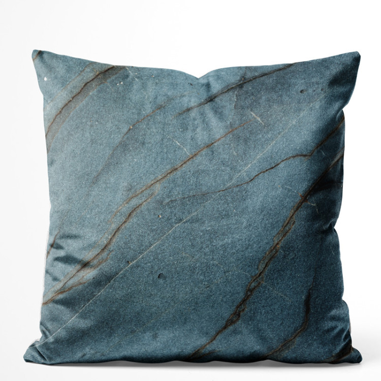 Decorative Velor Pillow Patina stucco - a precious stone pattern in shades of green 147046