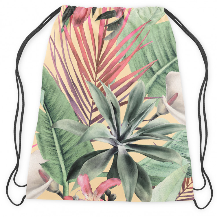 Backpack Rainforest flora - a floral pattern with white flowers and leaves 147646 additionalImage 3