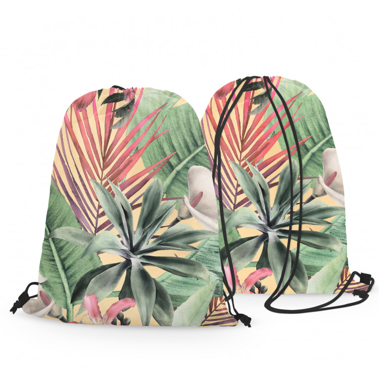 Backpack Rainforest flora - a floral pattern with white flowers and leaves 147646 additionalImage 2