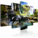 Canvas Black horse on the background of paradise waterfall 55646 additionalThumb 2