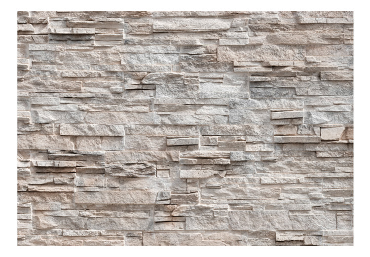 Wall Mural Enchantment - beige background with irregular texture of stone blocks 97946 additionalImage 1
