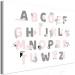 Canvas Polish Alphabet for Children - Pink and Gray Letters with Animals 146456 additionalThumb 2