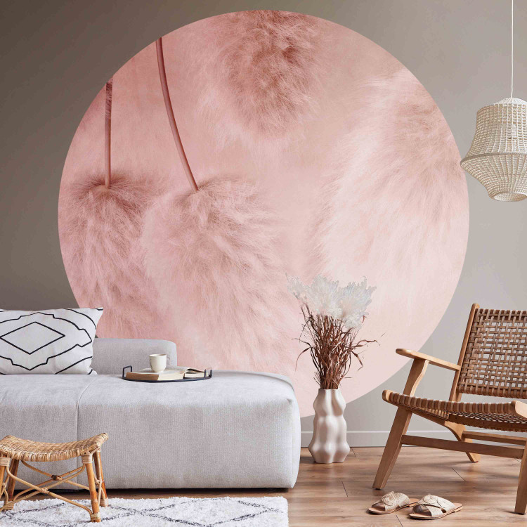 Round wallpaper Pastel Boho - Delicate Composition in Shades of Pink 151456 additionalImage 2
