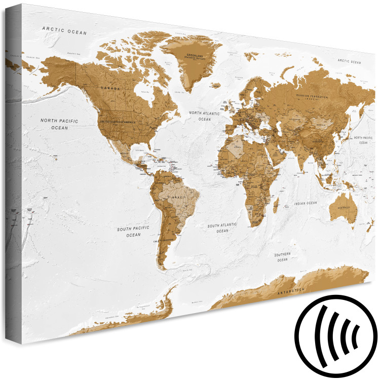 Canvas World Map: White Oceans (1 Part) Wide 125466 additionalImage 6
