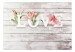 Wall Mural Flowers in love - inscription in English on a light background with wood texture 132166 additionalThumb 1