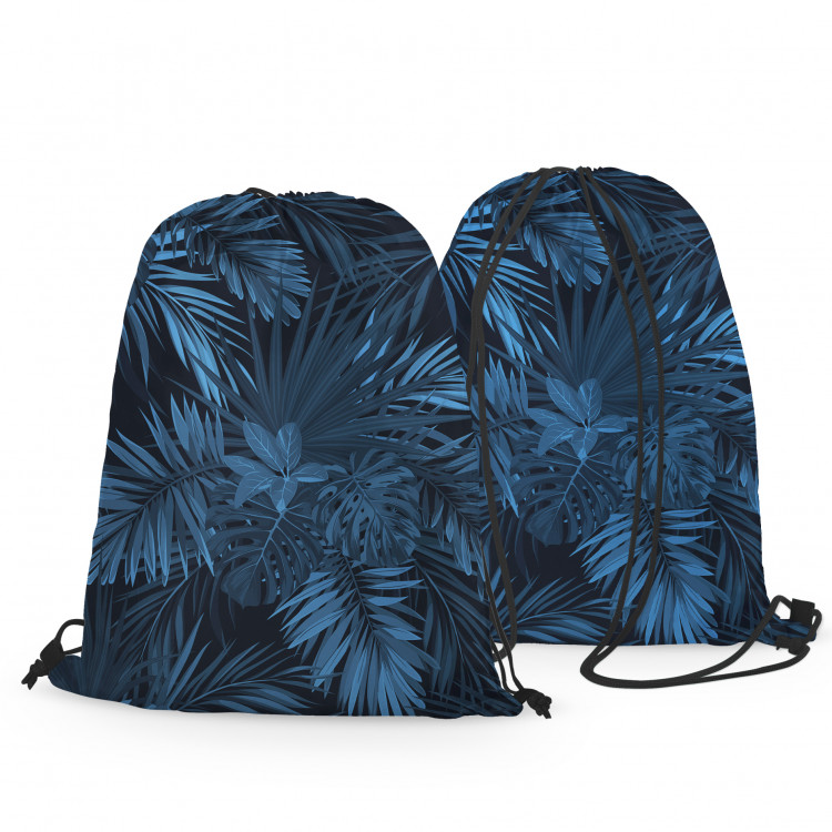 Backpack Leaves in a moonlight - floral theme in the shades of blue 147366 additionalImage 3