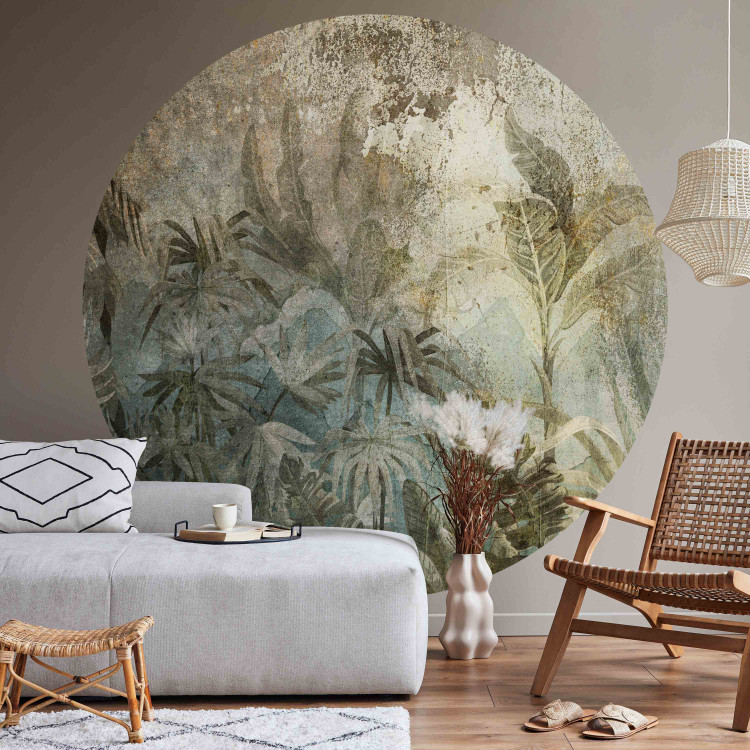 Round wallpaper Island Forest - Green Composition With Tropical Jungle 151466 additionalImage 2