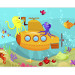 Wall Mural Treasure at the Ocean's Bottom - Yellow submarine with fish and octopuses 61166 additionalThumb 3