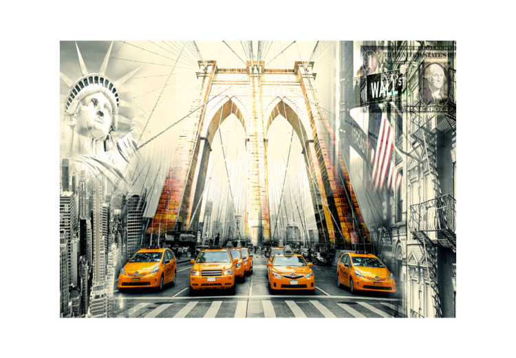 Wall Mural Urban life - collage with motif of New York with the Statue of Liberty 97266 additionalImage 1