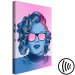 Canvas Blue Marilyn Monroe portrait - face of Norma Jeane on pink background 123476 additionalThumb 6