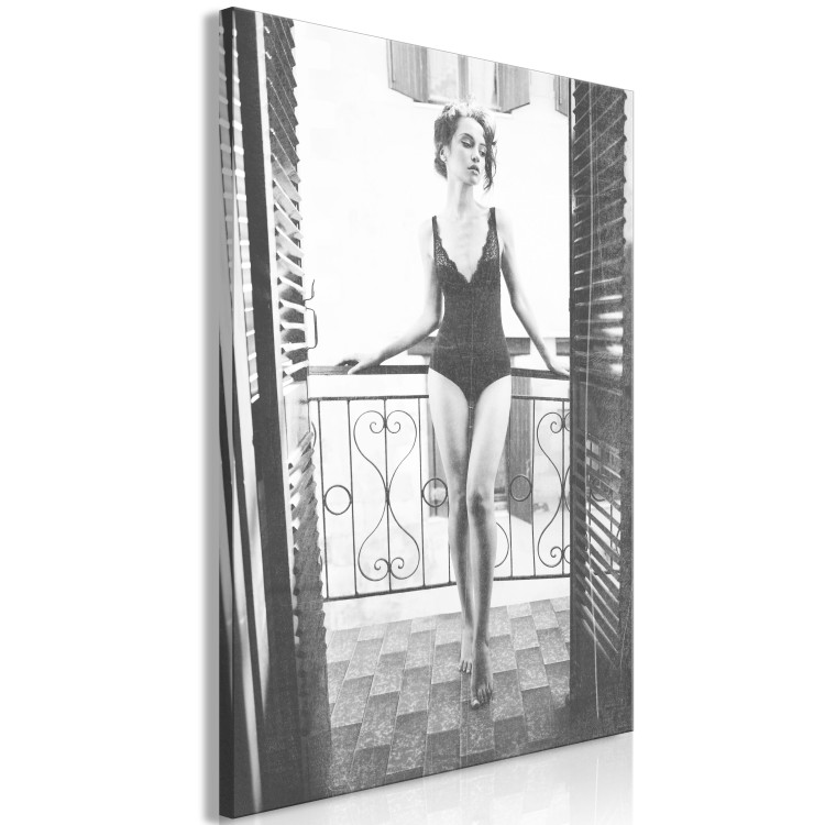 Canvas Woman on balcony - glamour style black and white photography 134176 additionalImage 2