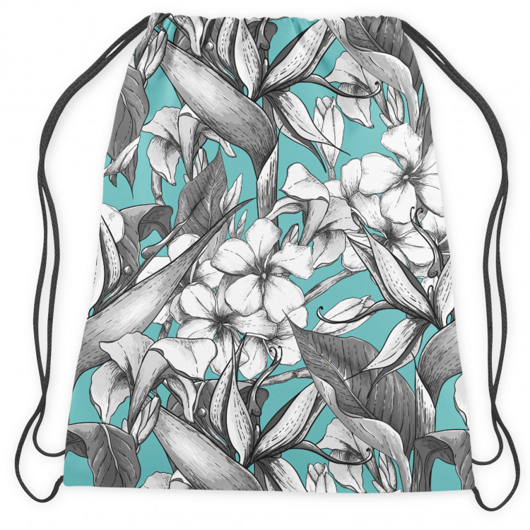 Backpack Floral swirl - grey floral composition on green background 148476 additionalImage 3
