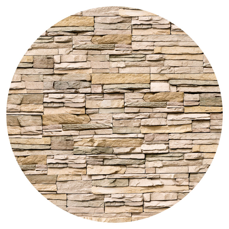 Round wallpaper Sandstone Wall - Composition of Elongated Decorative Stones 149176 additionalImage 1