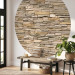 Round wallpaper Sandstone Wall - Composition of Elongated Decorative Stones 149176 additionalThumb 3