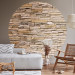 Round wallpaper Sandstone Wall - Composition of Elongated Decorative Stones 149176 additionalThumb 2