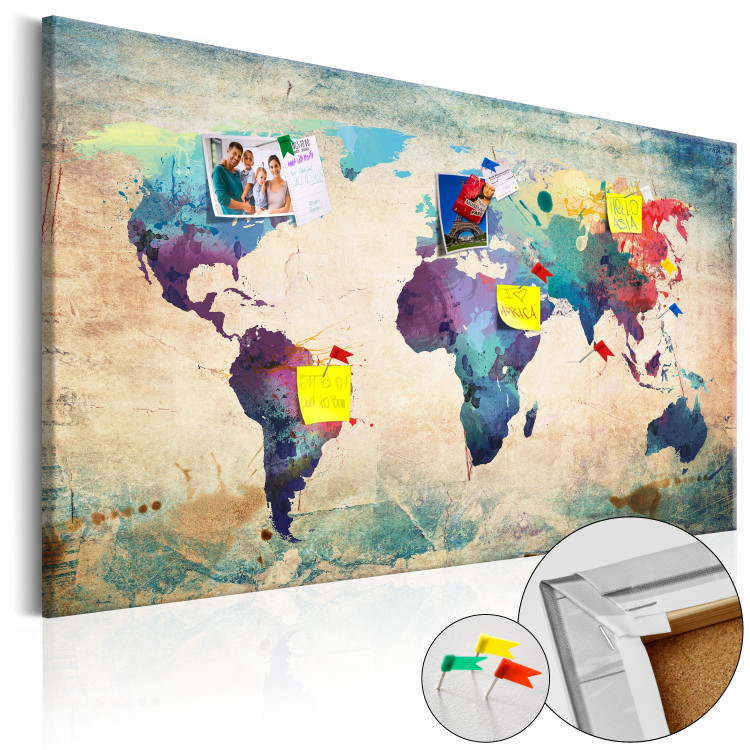 Decorative Pinboard Colorful World Map [Cork Map] 107186