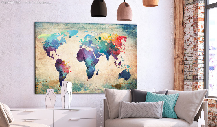 Decorative Pinboard Colorful World Map [Cork Map] 107186 additionalImage 3