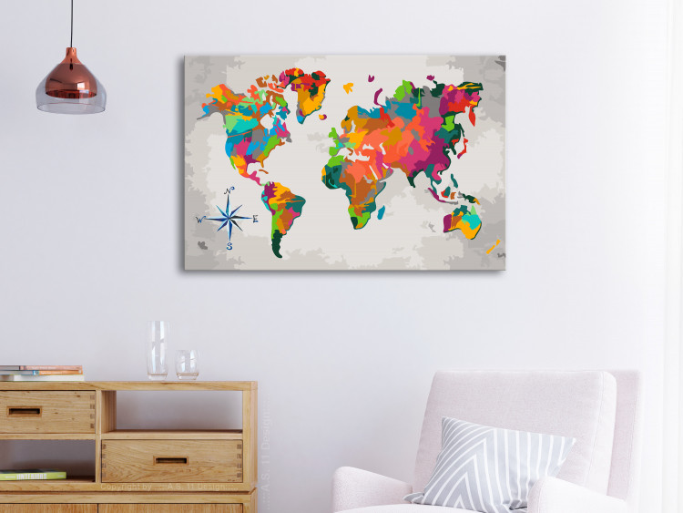 Paint by Number Kit World Map (Compass Rose) 107486 additionalImage 2