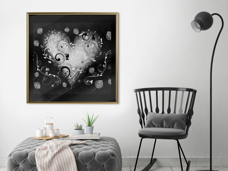 Poster Gift Me Love - black and white heart adorned with floral ornaments 121886 additionalImage 5