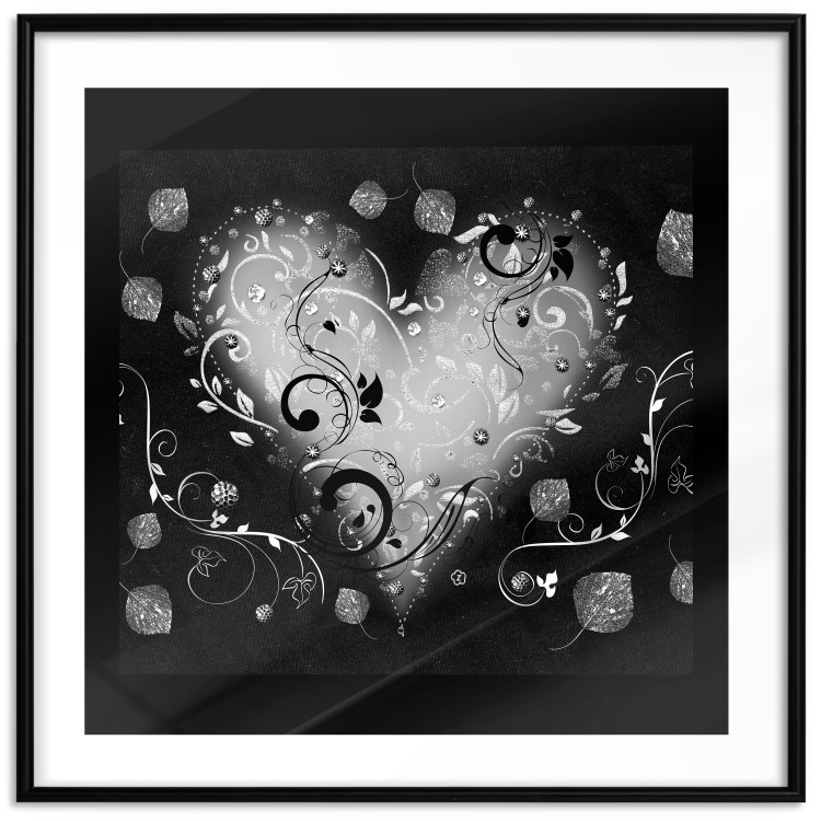 Poster Gift Me Love - black and white heart adorned with floral ornaments 121886 additionalImage 15