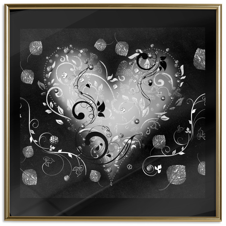 Poster Gift Me Love - black and white heart adorned with floral ornaments 121886 additionalImage 16