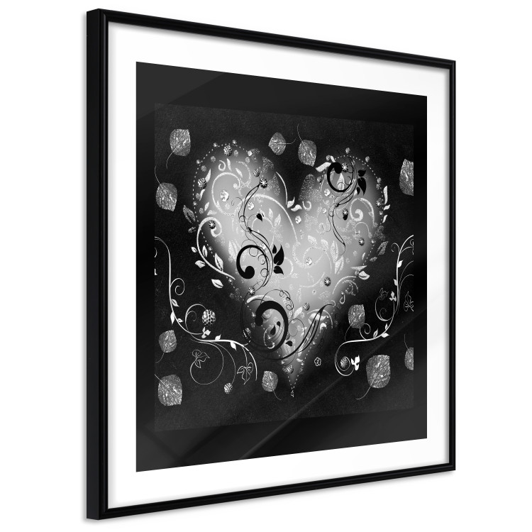 Poster Gift Me Love - black and white heart adorned with floral ornaments 121886 additionalImage 11