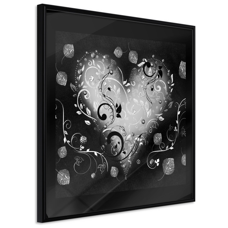 Poster Gift Me Love - black and white heart adorned with floral ornaments 121886 additionalImage 10