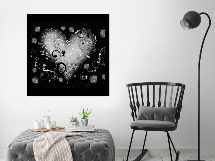 Poster Gift Me Love - black and white heart adorned with floral ornaments 121886 additionalImage 17