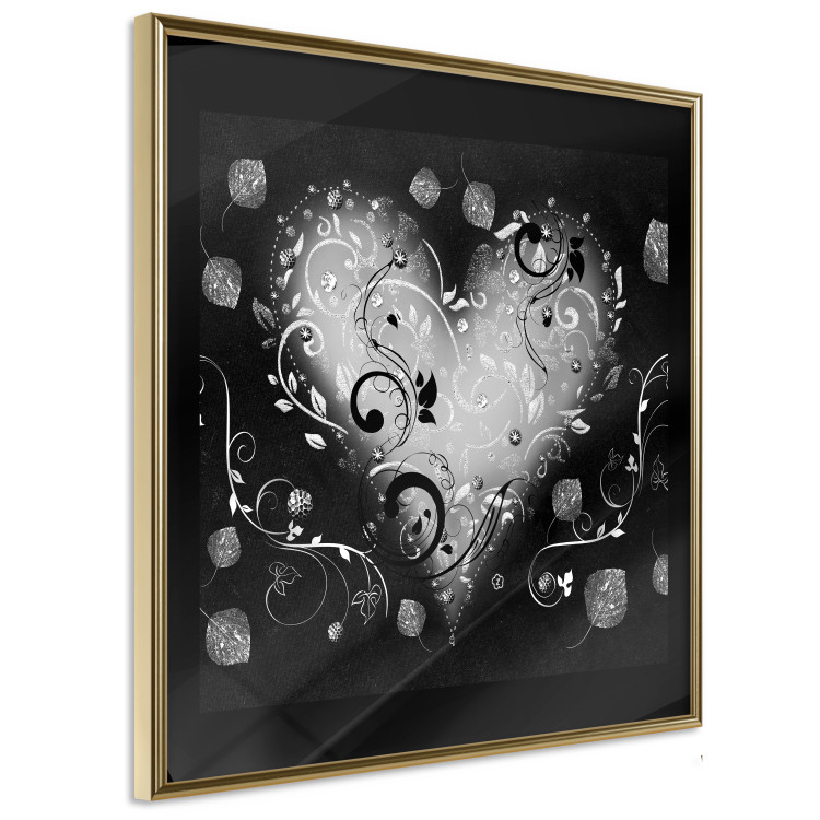 Poster Gift Me Love - black and white heart adorned with floral ornaments 121886 additionalImage 12
