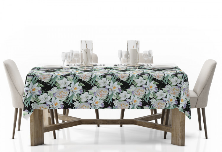 Tablecloth Nenufars and Peonies - elegant, vinatge style floral composition 147186 additionalImage 2