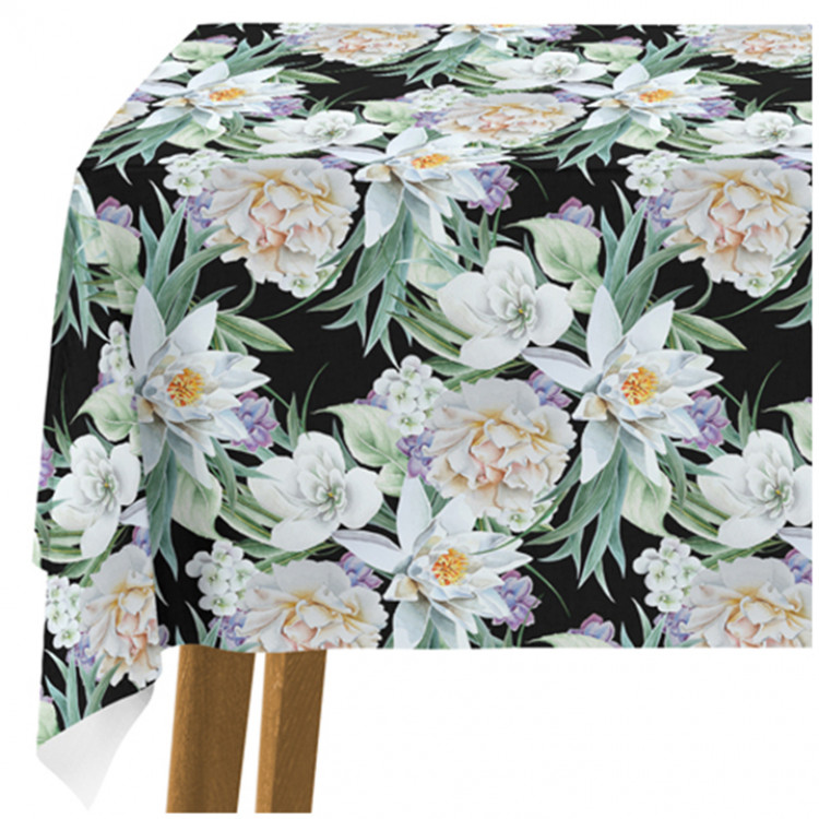 Tablecloth Nenufars and Peonies - elegant, vinatge style floral composition 147186