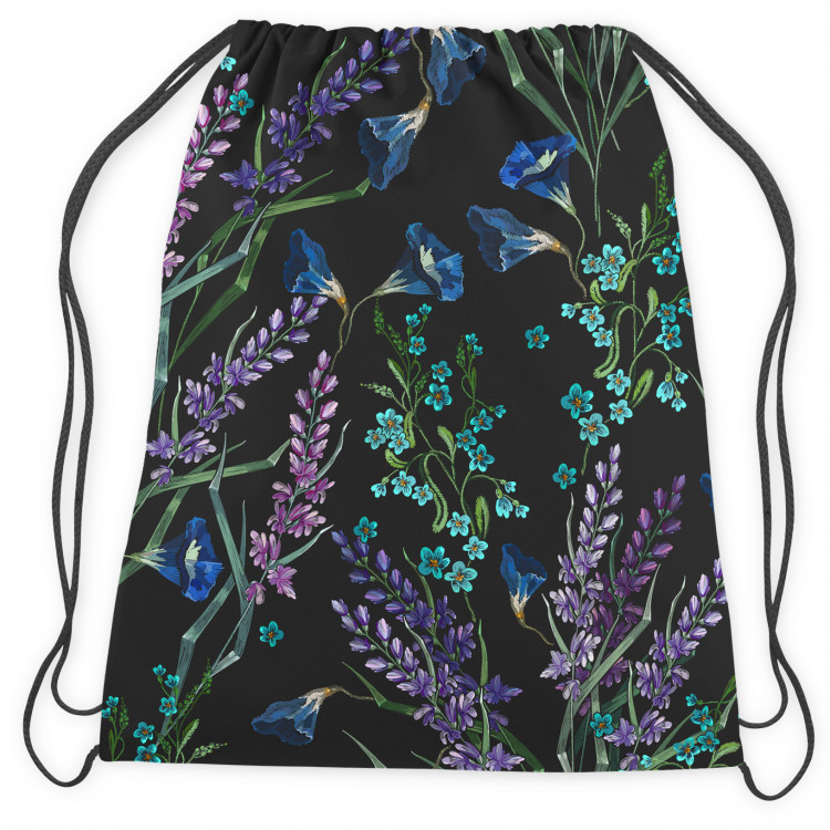 Backpack Provencal night - fine floral motif on black background 147586 additionalImage 2