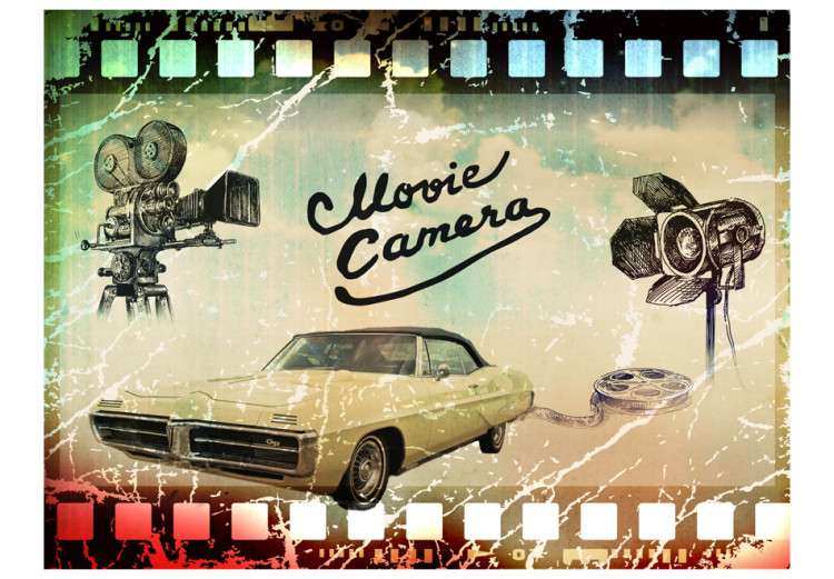 Wall Mural On the Way to Hollywood - Retro film motif with a car 61186 additionalImage 1