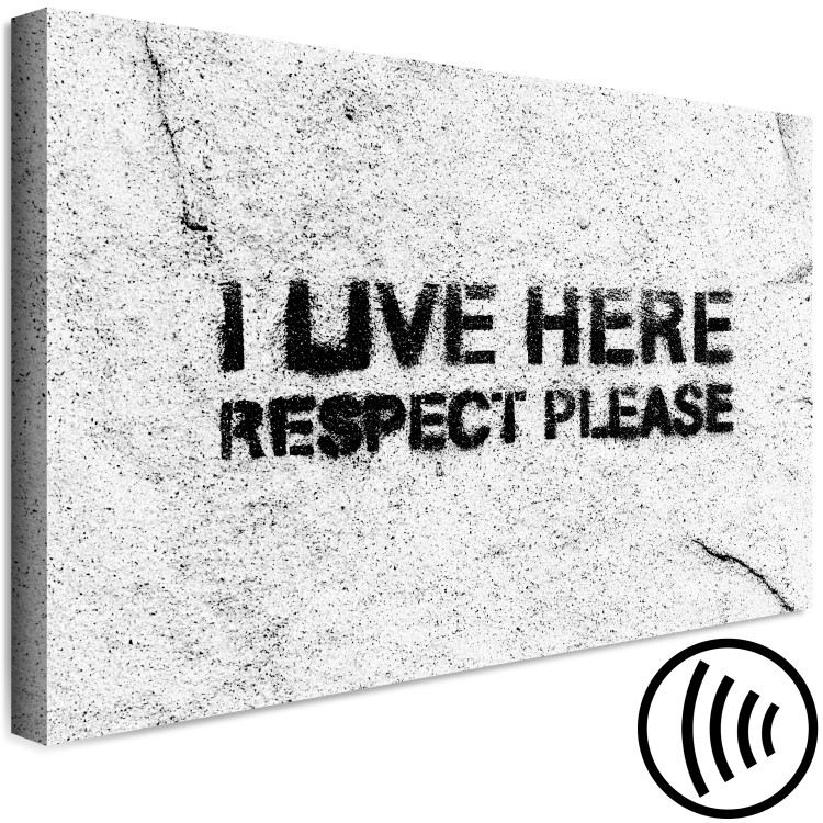 Canvas Clear Message (1-part) - Black and White Background on Texture 115096 additionalImage 6