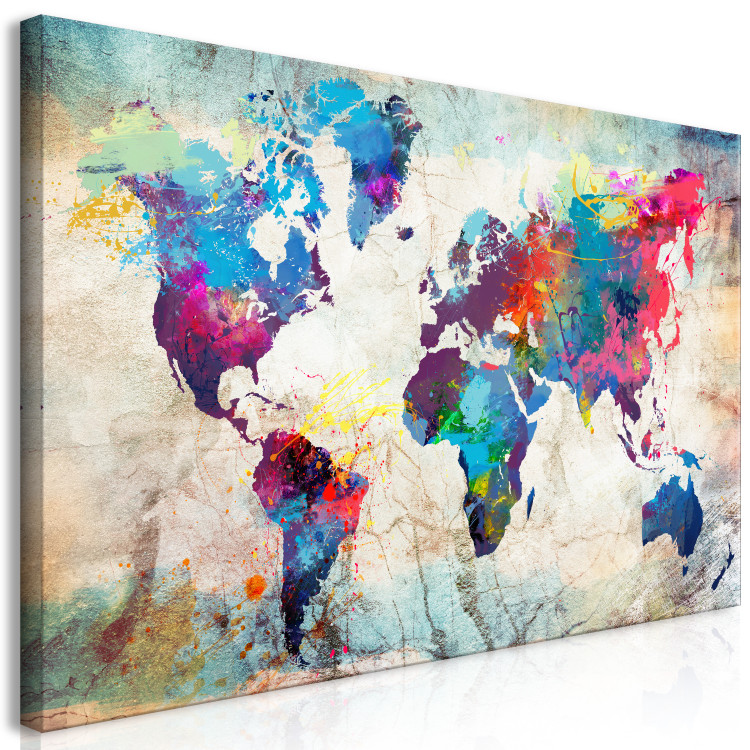 Large Canvas World Map: Colourful Madness II [Large Format] 132396 additionalImage 2