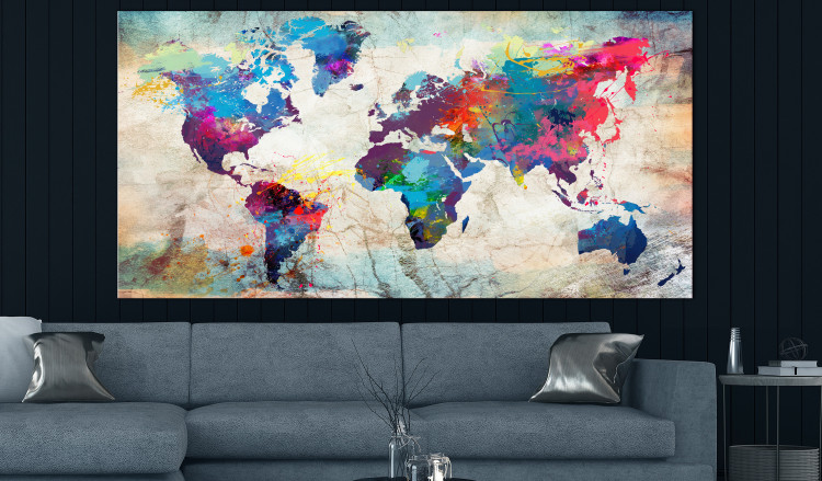 Large Canvas World Map: Colourful Madness II [Large Format] 132396 additionalImage 5